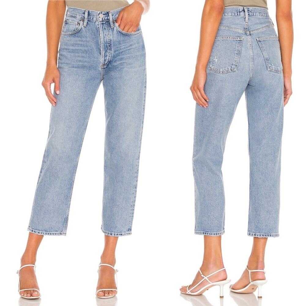 AGOLDE 90's Mid Rise Crop Jeans in Replica - 29